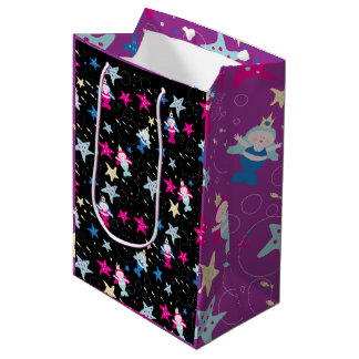 Sac Cadeau Moyen NEON Mermaid Sea Life Poisson Starfish Fête d'anni