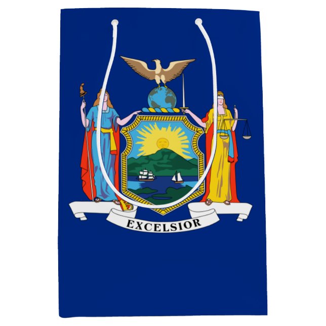 Sac Cadeau Moyen New York : The Empire State, Home Big Apple Flag (Devant)