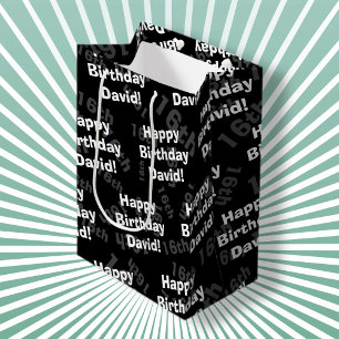 Sac Cadeau Moyen N'importe quel âge et nom anniversaire heureux per