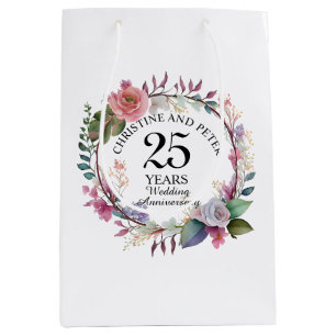 Sac Cadeau Moyen N'importe quel Mariage élégant Anniversaire Floral