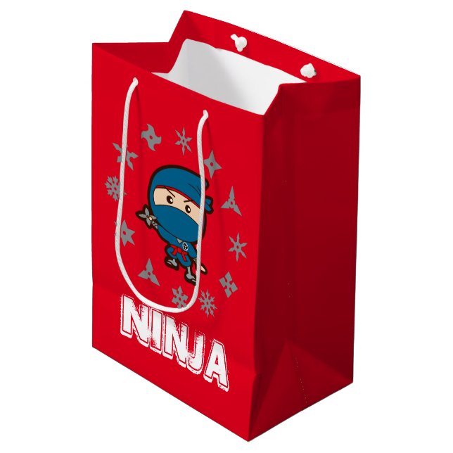 Sac Cadeau Moyen Ninja Boy Christmas (Devant Angle)