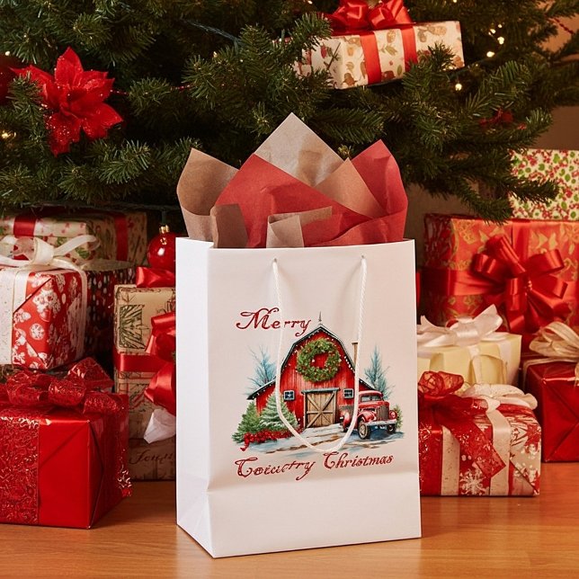Sac Cadeau Moyen Noël à la campagne (Créateur téléchargé)
