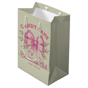 Sac Cadeau Moyen Noël Club de canne à sucre rose de Noël Saison