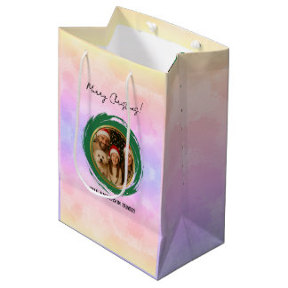 Sac Cadeau Moyen Noël coloré personnalisé