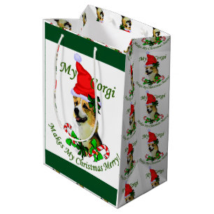 Sac Cadeau Moyen Noël de corgi de Gallois de Pembroke