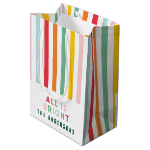 Sac Cadeau Moyen Noel de famille simple et moderne