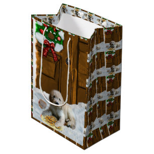 Sac Cadeau Moyen Noël de Goldendoodle