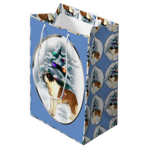 Sac Cadeau Moyen Noël de St Bernard