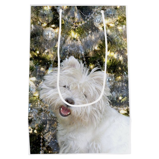 Sac Cadeau Moyen Noël de Westie (Dos)