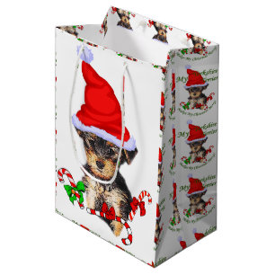 Sac Cadeau Moyen Noël de Yorkshire Terrier