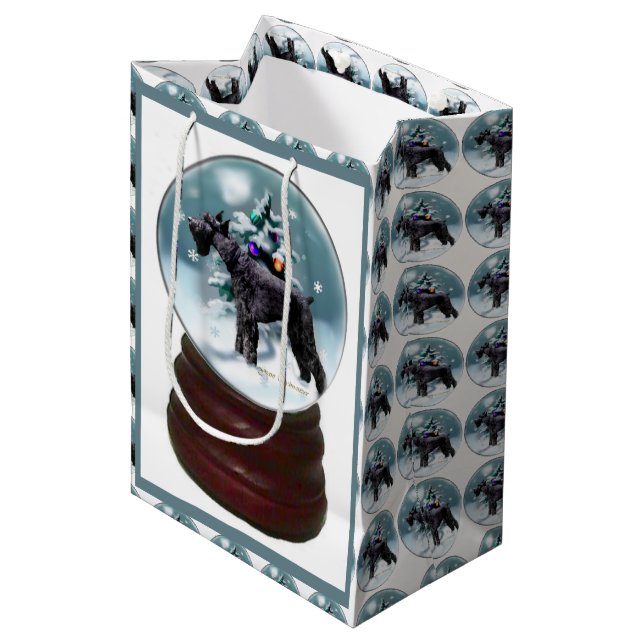 Sac Cadeau Moyen Noël du géant Schnauzer (Devant Angle)