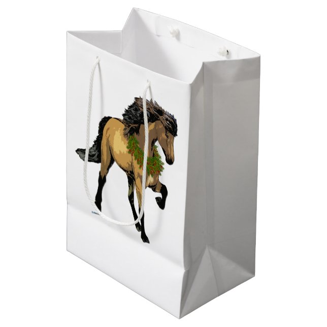 Sac Cadeau Moyen Noël en Nouvelle-Islande (Devant Angle)