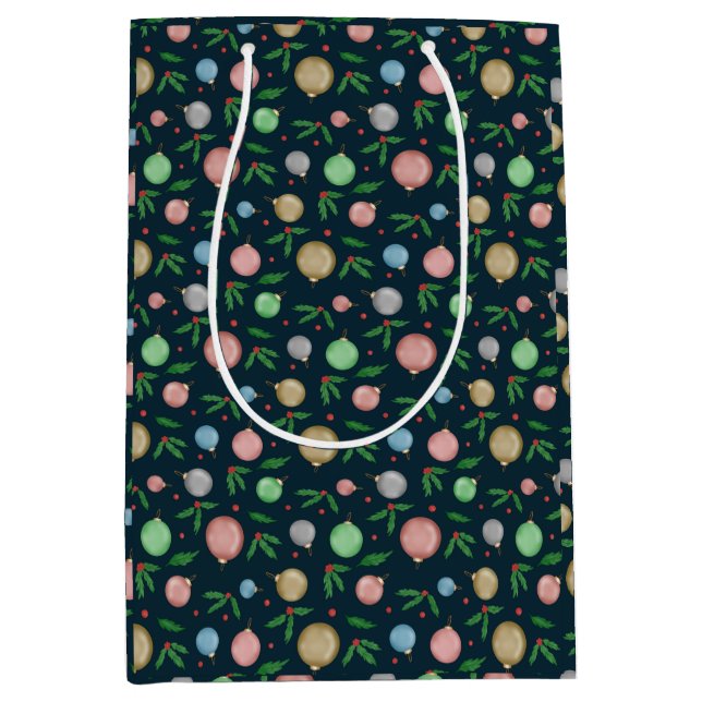 Sac Cadeau Moyen Noël festif (Devant)