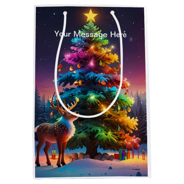 Sac Cadeau Moyen Noël hiver Wonderland (Devant)