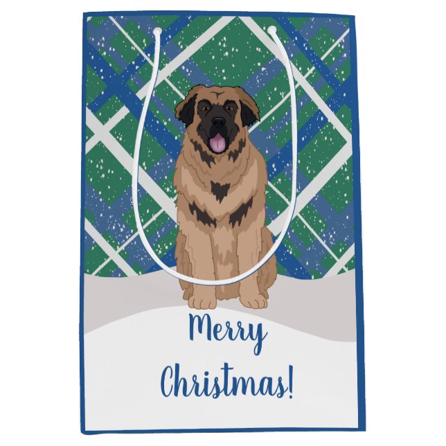 Sac Cadeau Moyen Noël Leonberger (Devant)
