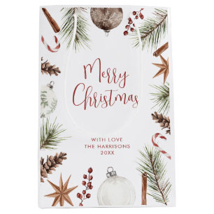 Sac Cadeau Moyen Noël rustique