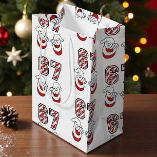 Sac Cadeau Moyen Noël Santa Meme Six Sept 67 6 7