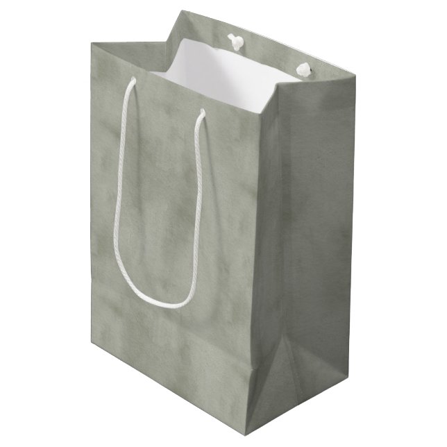 Sac Cadeau Moyen Noël vert olive chaud (Devant Angle)