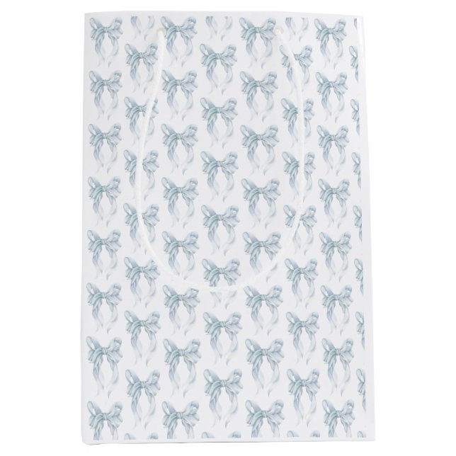 Sac Cadeau Moyen Nœud Bleu  (Devant)