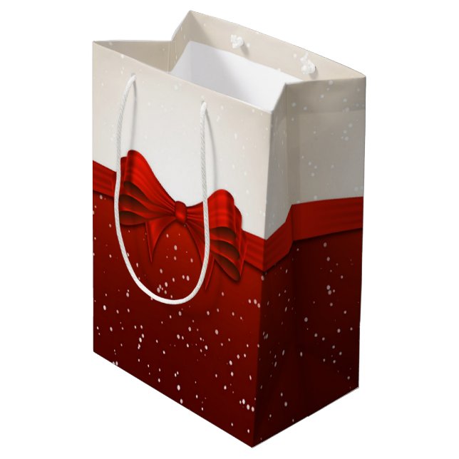 Sac Cadeau Moyen Nœud de Noël (Dos Angle)