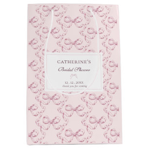 Sac Cadeau Moyen Nœuds élégants vintage fillette prépa Toile rose