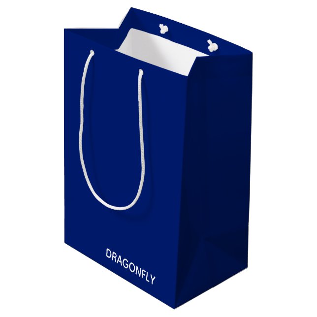 Sac Cadeau Moyen Nom de la couleur bleue de la libellule (Dos Angle)