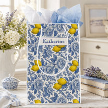 Nom de motif botanique citron bleu vintage
