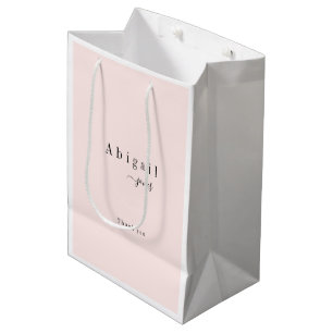 Sac Cadeau Moyen Nom de script minimaliste élégant Personnalisé