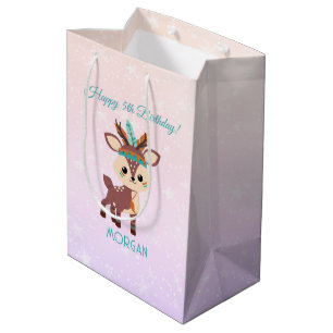 Sac Cadeau Moyen Nom du Cerf Indien mignon N'importe quel Anniversa
