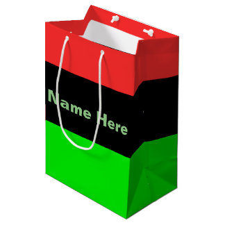 Sac Cadeau Moyen Nom du drapeau afro-américain ou de la diaspora af