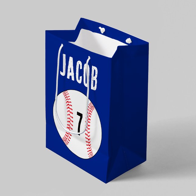 Sac Cadeau Moyen Nom du joueur de baseball Numéro ou âge de la part (baseball custom gift bag)