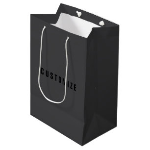 Sac Cadeau Moyen Nom moderne ou autre modèle de texte Gris foncé