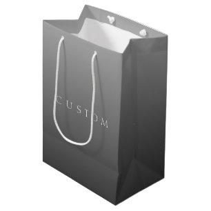 Sac Cadeau Moyen Nom ou mot classique   Dégradé gris