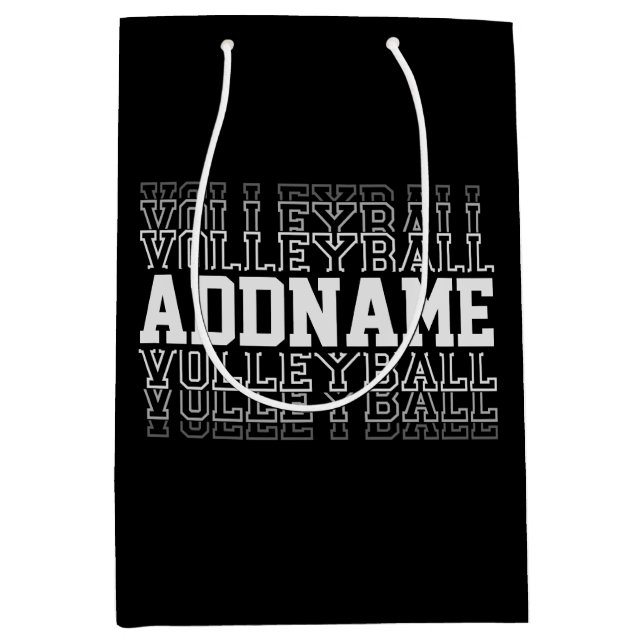 Sac Cadeau Moyen Nom personnalisé Logo de volley-ball éphémère Joue (Devant)