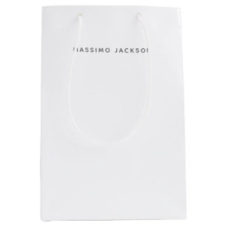 Sac Cadeau Moyen Nom propre Minimaliste Moderne Simple Noir Blanc