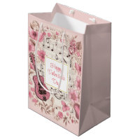 Notes musicales et fleurs Élégante Saint-Valentin