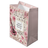 Notes musicales et fleurs Style rétro Anniversaire