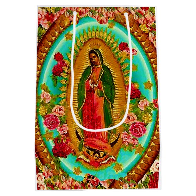 Sac Cadeau Moyen Notre Vierge Marie mexicain saint de Madame (Dos)