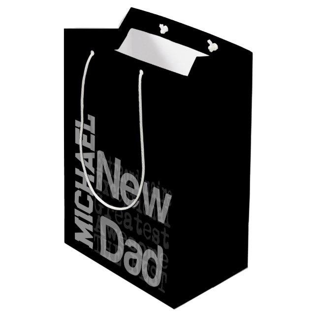 Sac Cadeau Moyen Nouveau Papa Extraordinaire CUSTOM (Dos Angle)