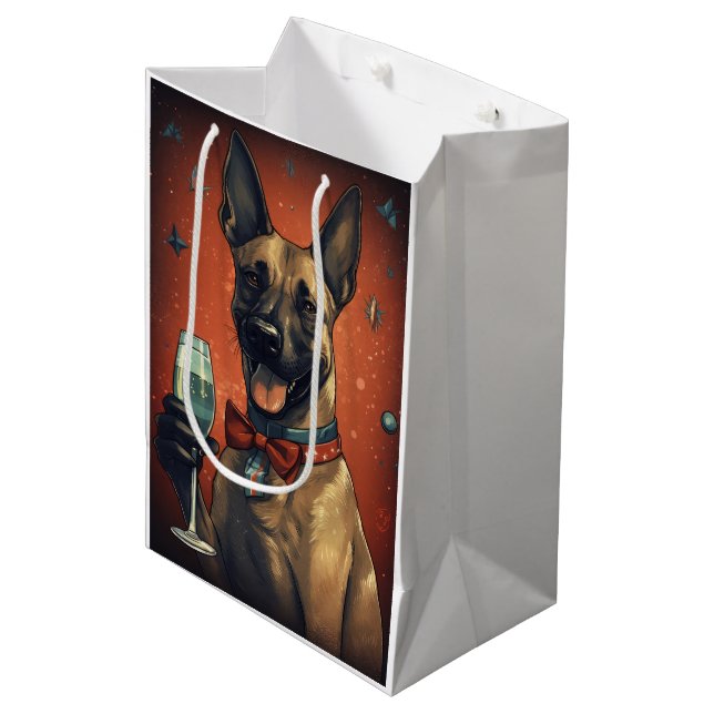 Sac Cadeau Moyen Nouvel An belge de Malinoi (Devant Angle)