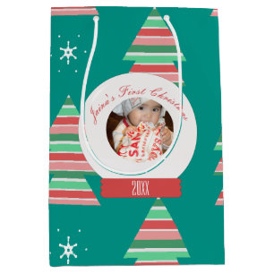 Sac Cadeau Moyen Nouvel arbre de Noël Snowglobe Snowflakes