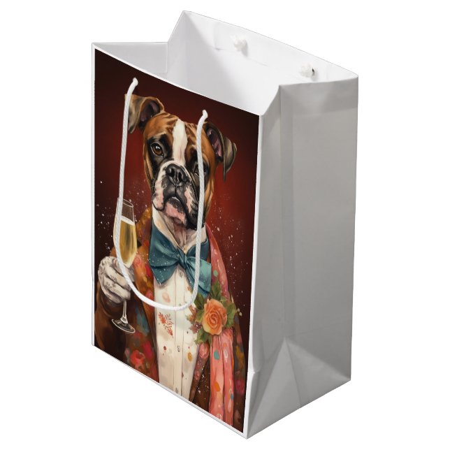 Sac Cadeau Moyen Nouvelle Année Boxer (Devant Angle)