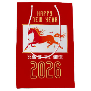 Sac Cadeau Moyen Nouvelle année du cheval de feu chinois moderne 20