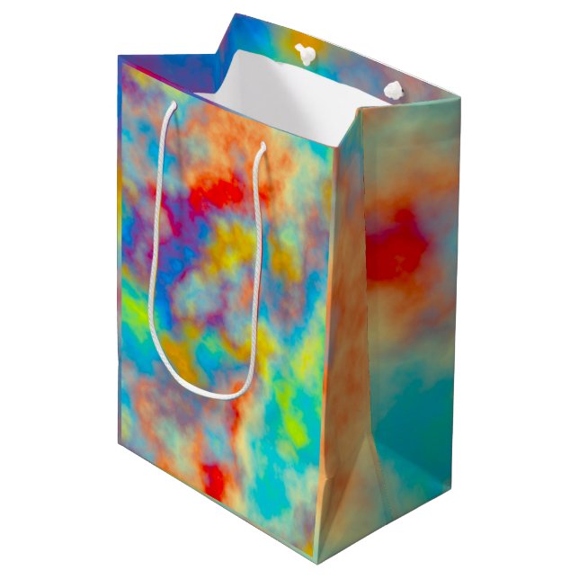 Sac Cadeau Moyen Nuages colorés (Devant Angle)