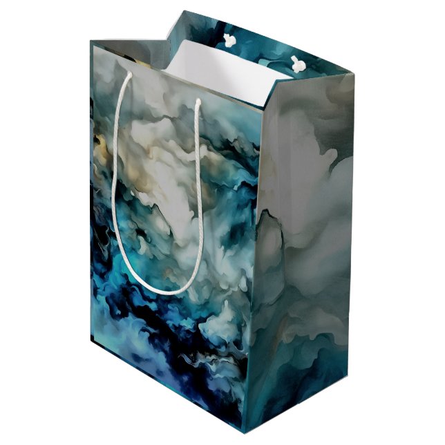 Sac Cadeau Moyen Nuages d'orage et courants océaniques Art abstrait (Dos Angle)