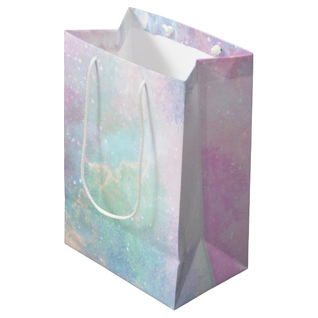 Sac Cadeau Moyen Nuages et étoiles de rêve (Devant Angle)