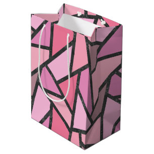 Sac Cadeau Moyen Nuances de motif en vitrail de corail