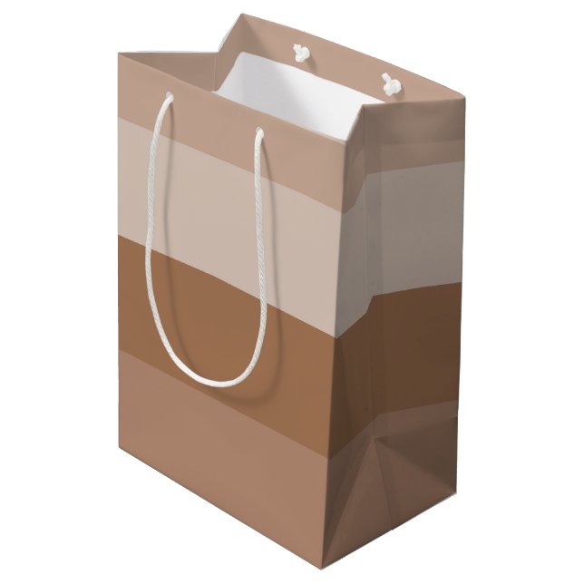 Sac Cadeau Moyen Nuances de rayures Brown (Dos Angle)