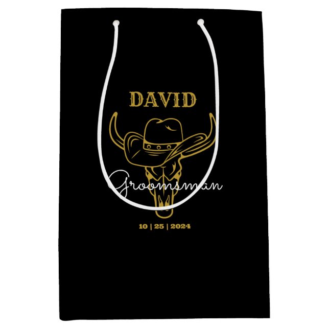 Sac Cadeau Moyen Occidental Vieux Frontier Cowboy Cuomsmen personna (Devant)