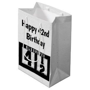 Sac Cadeau Moyen Odomètre noir du 42e anniversaire